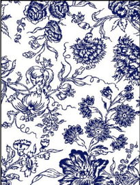 IOD Paint Inlay Indigo Floral