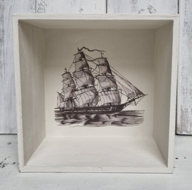 Showdoos Schip 21,5x21,5cm