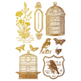 IOD Foil Transfer Papillon gold and silver