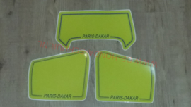 sticker set parijs dakar honda mt geel