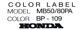 color label MB50/80PA  BP-109