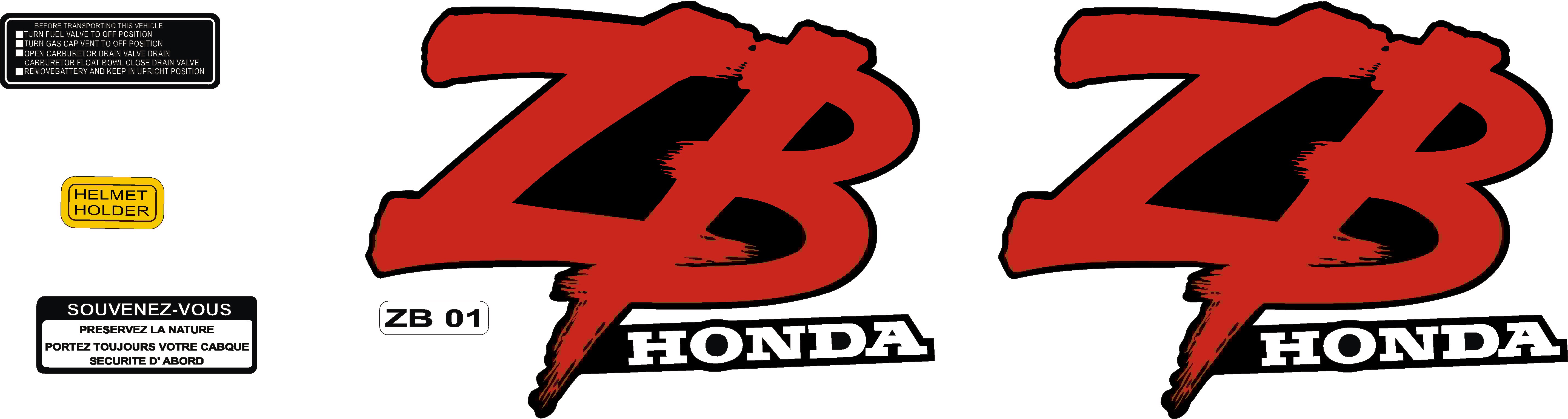 honda zb stickerset zwart