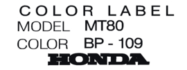 color label mt80 bp - 109