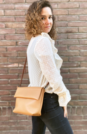 Schoudertas/crossbody bag model Hedi - Nude kleur