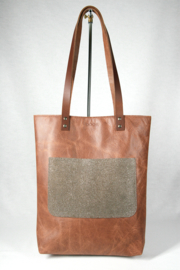 Shopper Cognac met magneetsluiting