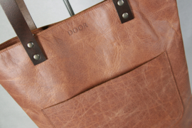 Shopper Cognac met magneetsluiting