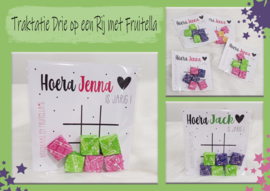 Drie op een rij fruitella  traktatie