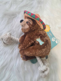 luiaard knuffel met touw groot 25cm