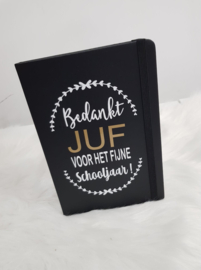 Notitieboekje Bedankt juf zwart