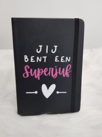 Notitieboekje zwart  superjuf