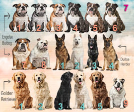 Houten hanger hond 5,6,7,8