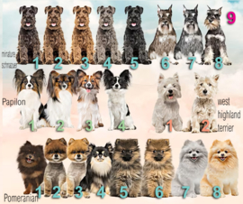 Houten hanger hond 9,10,11,12
