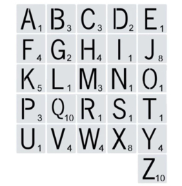 Scrabble letters doe het zelf pakket