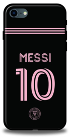 Messi Inter Miami hoesje iPhone 8 Backcover zwart roze