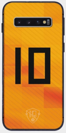 Oranje nummer 10 telefoonhoesje Samsung Galaxy S10 softcase