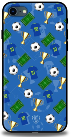 Voetbal icons telefoonhoesje iPhone 7 backcover softcase blauw