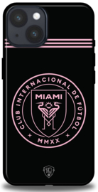 Inter Miami clublogo hoesje iPhone 14 backcover zwart roze