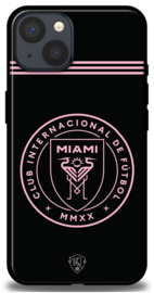 Inter Miami clublogo hoesje iPhone 13 backcover zwart roze