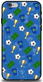 Voetbal icons telefoonhoesje iPhone 6/6s backcover softcase blauw