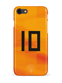 Oranje rugnummer hoesje iPhone 8