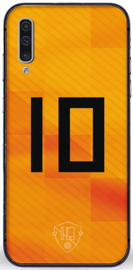 Oranje rugnummer 10 hoesje Samsung Galaxy A50