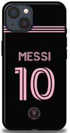 Messi Inter Miami hoesje iPhone 13 Backcover zwart roze