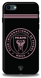 Inter Miami clublogo hoesje iPhone 8 backcover zwart roze