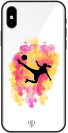 Voetbal meisje telefoonhoesje wit  iPhone Xs softcase