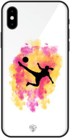 Voetbal meisje telefoonhoesje wit  iPhone Xr softcase