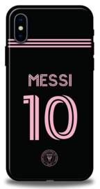 Messi Inter Miami hoesje iPhone X Backcover zwart roze