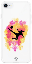 Voetbal meisje telefoonhoesje wit  iPhone 6 / 6s softcase