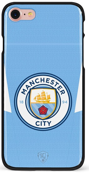 Desillusie wagon boot Manchester City hoesje iPhone 8 backcover softcase | iPhone 8 voetbal  hoesjes | voetbalhoesjes