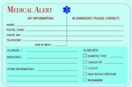 I.C.E. kaarten - medische informatie voor noodgevallen (2 sets)