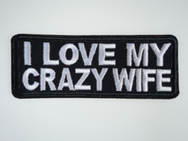 I love my crazy wife, iron-on, 38x100 mm