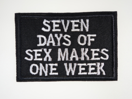 Seven days of sex ...., iron-on, 46x70 mm