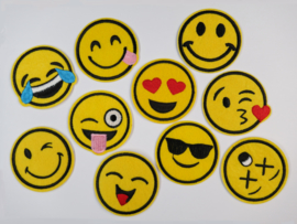 10x Smileys, Iron-on,  60 mm