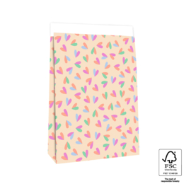 Blokbodemzak XXL | Duo hearts pastel