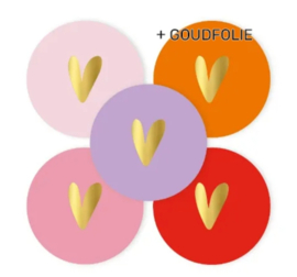 Stickers | Afbeeldingen | Hartjes gekleurd | 10 stuks