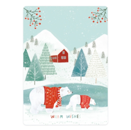 Wenskaart | Kerst | Twee ijsberen