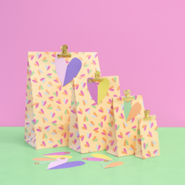 Blokbodemzak L | Duo hearts pastel