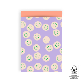 Inpakzakje L | Smileys purple