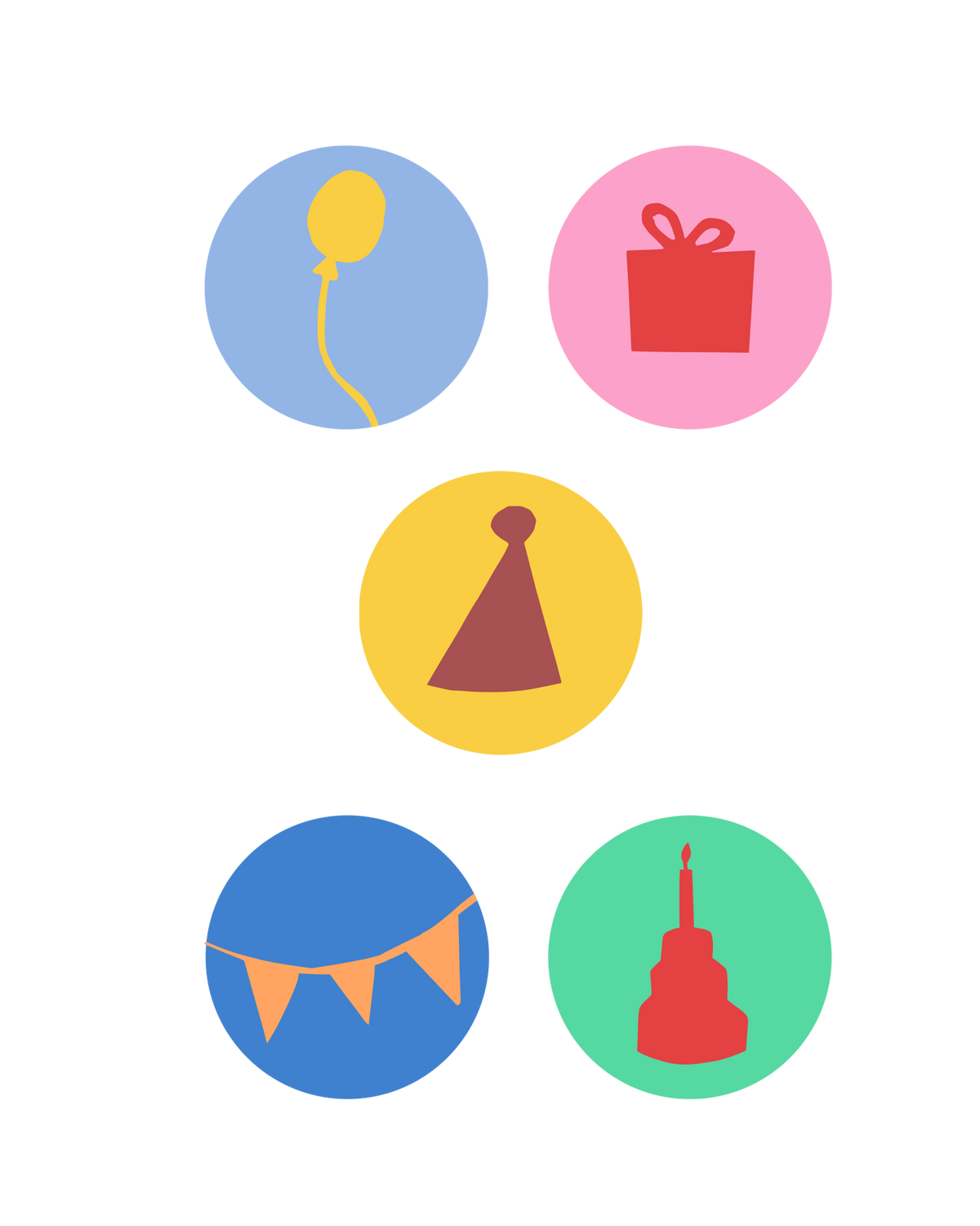 Stickers | Afbeeldingen | Feestpret! | 10 stuks