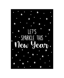 Kerstkaart | Let's sparkle this new year