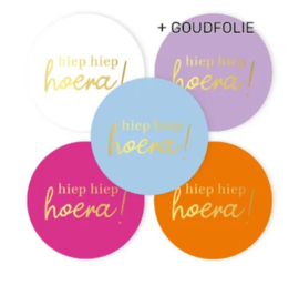 Stickers | Verjaardag | Hiep hiep hoera! rond | 10 stuks
