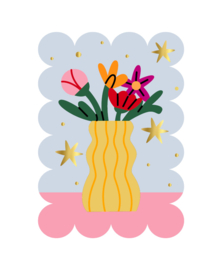 Wenskaart | Afbeelding | Vaas + bloemen