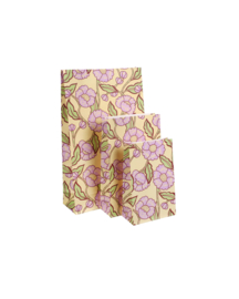 Blokbodemzak M | Paarse bloemen