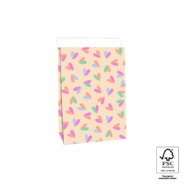 Blokbodemzak L | Duo hearts pastel