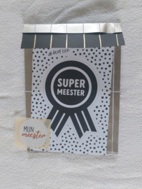 Wenskaart | Supermeester | incl. zakje en sticker