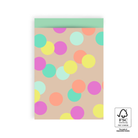 Inpakzakje L | Grote confetti mint