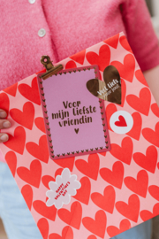 Blokbodemzak XXL | Rode hartjes